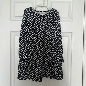 Black and white cotton dress with pockets